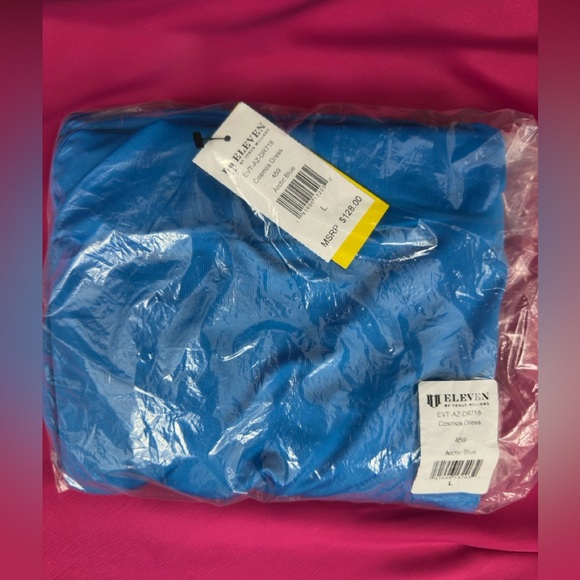 Eleven by Venus Williams Arctic Blue Cosmos Tennis Dress Spaghetti Strap L  NWT - Picture 5 of 8